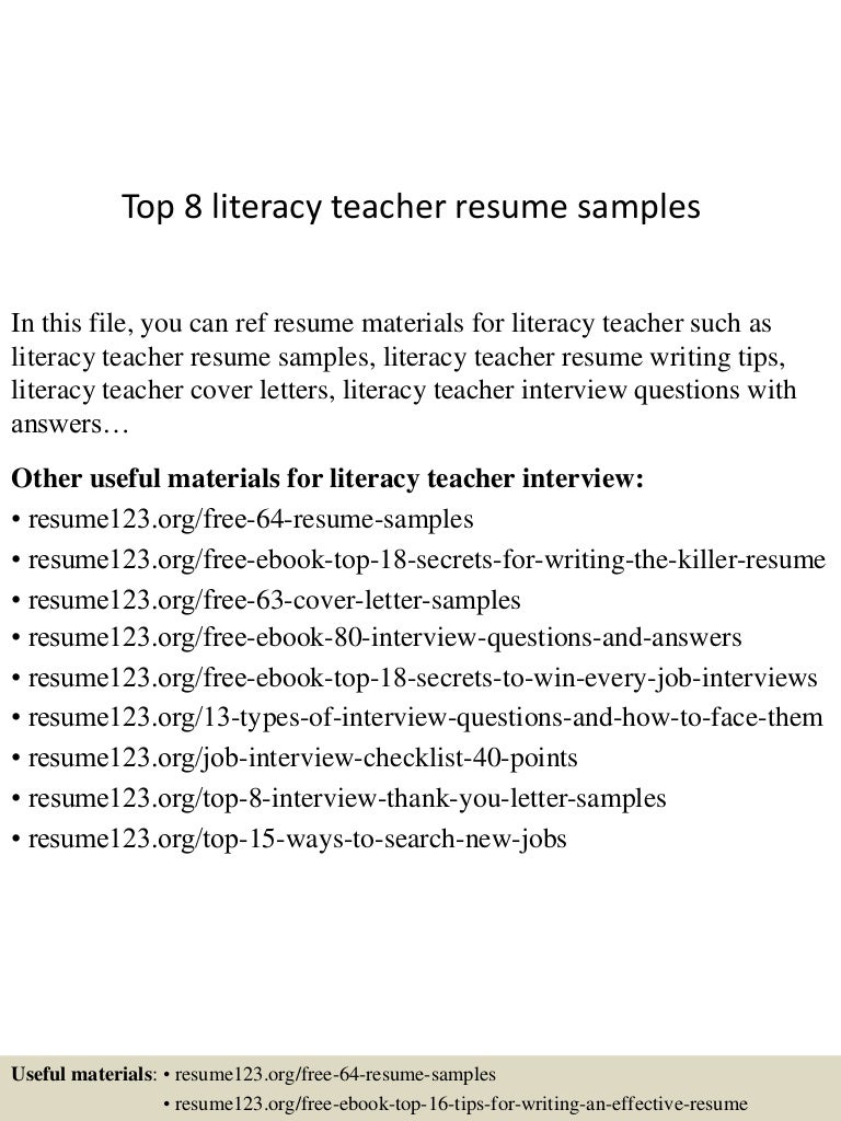 top8literacyteacherresumesamples 150528141535 lva1 app6892 thumbnail 4jpgcb1432822891 - Sample Resume For Literacy Teacher top8literacyteacherresumesamples 150528141535 lva1 app6892 thumbnail 4jpgcb1432822891 - Sample Resume For Literacy Teacher