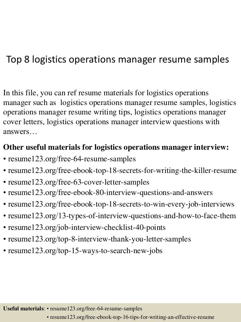 it operations manager resume