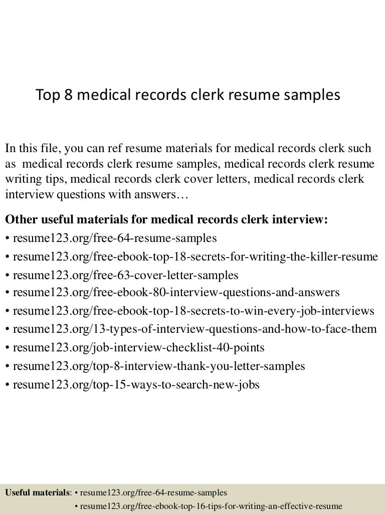 Medical records resume objective