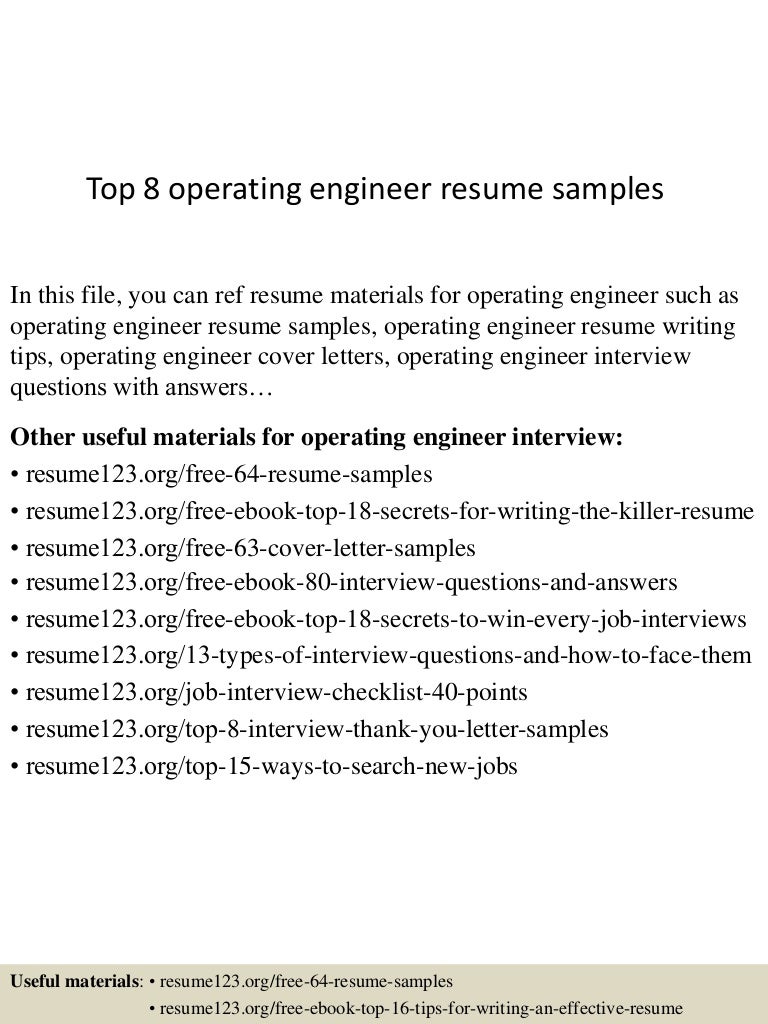 Resume Operating Engineer Resume top8operatingengineerresumesamples 150514014124 lva1 app6892 thumbnail 4 jpgcb1431567747