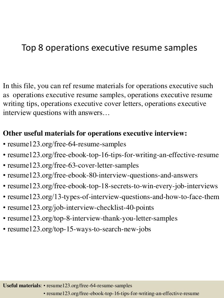 top8operationsexecutiveresumesamples 150402024538 conversion gate01 thumbnail 4 jpg cb 1427960782 operations executive resumes