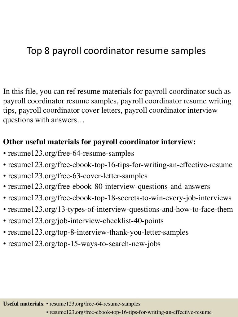 payroll administrator resume