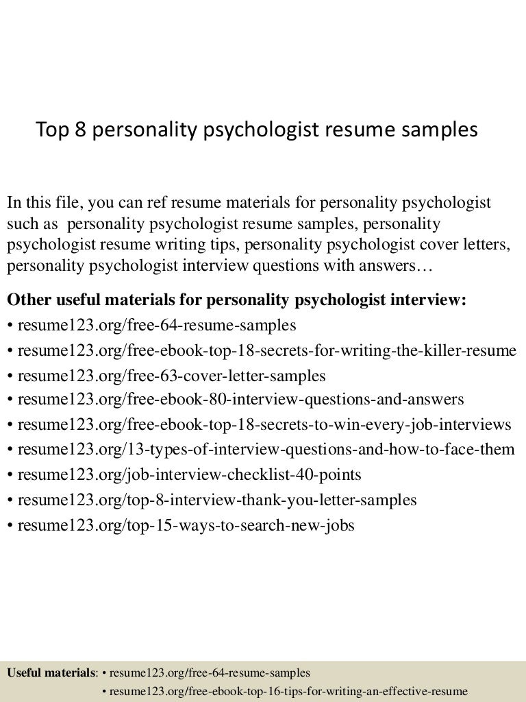 resume Resume Personality top8personalitypsychologistresumesamples 150527131907 lva1 app6891 thumbnail 4 jpgcb1432734125