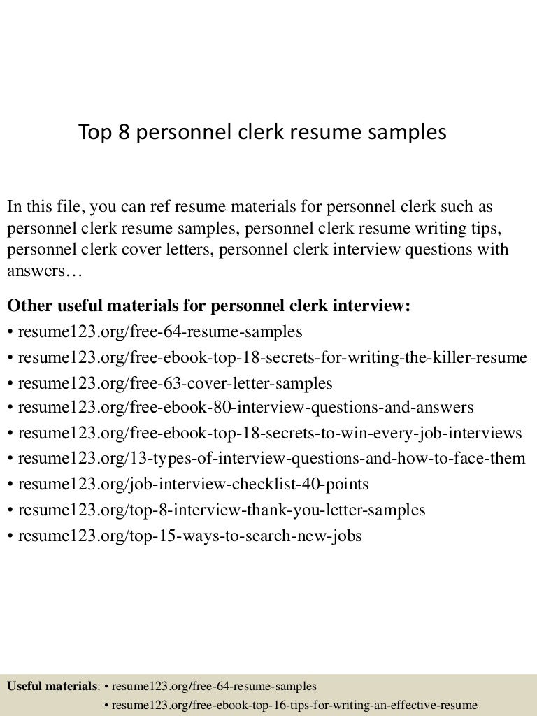 top8personnelclerkresumesamples-150517012425-lva1-app6892-thumbnail-4.jpg?cb=1431825919 top8personnelclerkresumesamples-150517012425-lva1-app6892-thumbnail-4.jpg?cb=1431825919