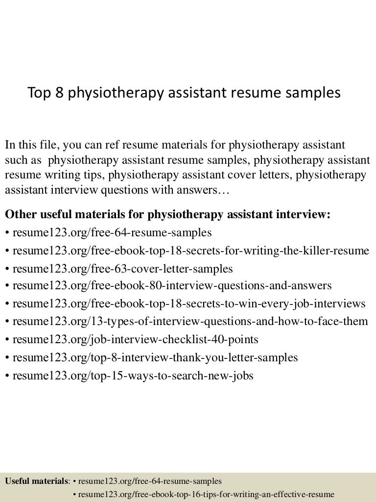 cover letter assistant physiotherapist resume assistant resume of physiotherapist