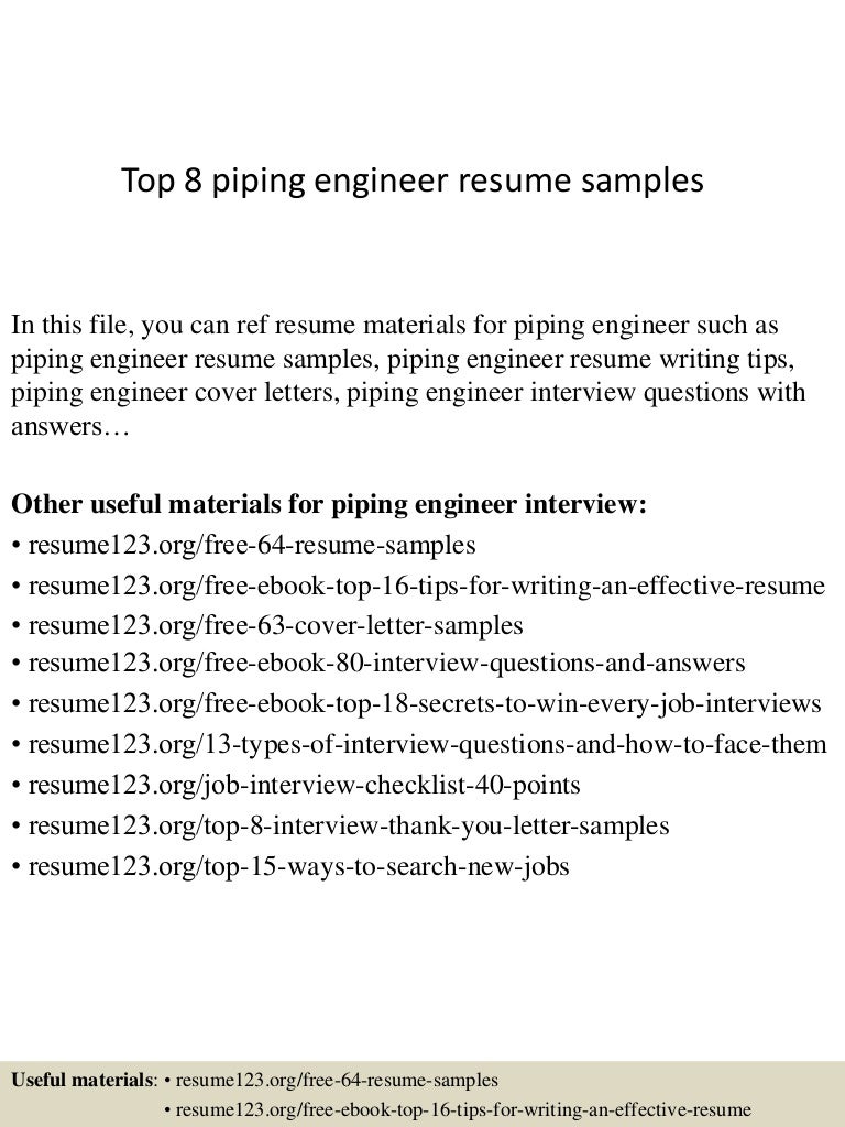 piping designer resume