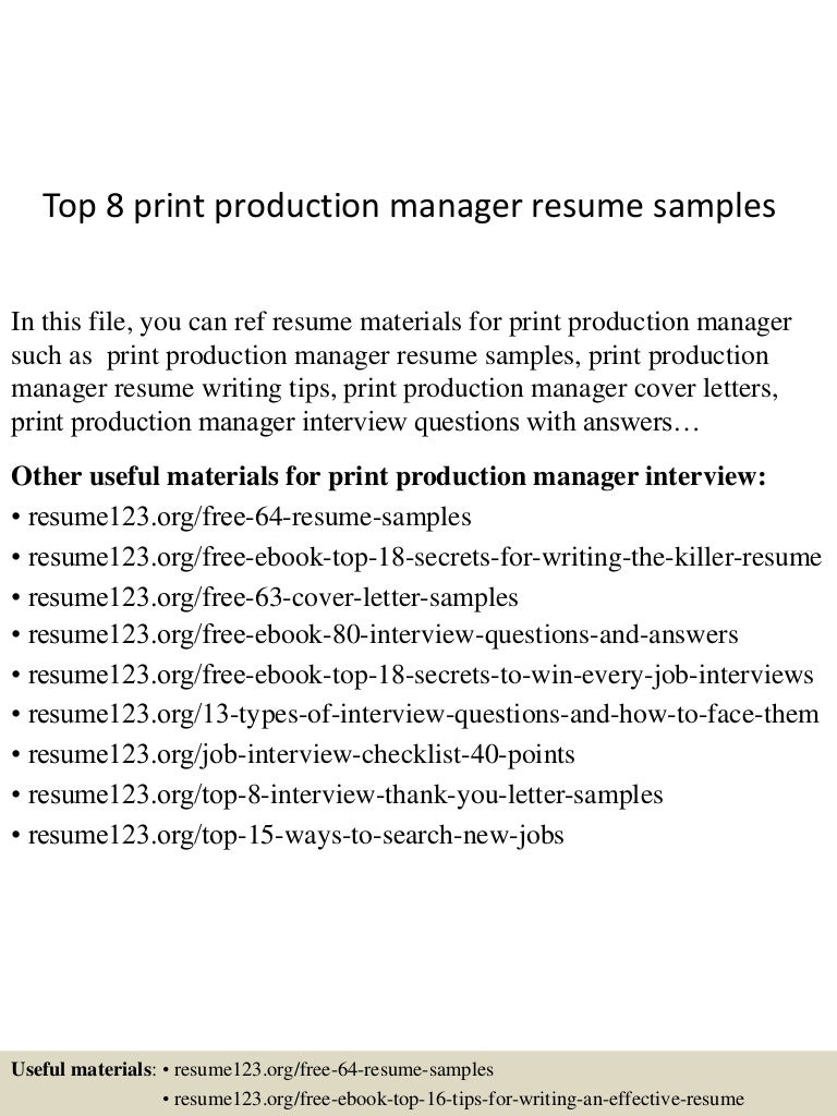 Print sales resume