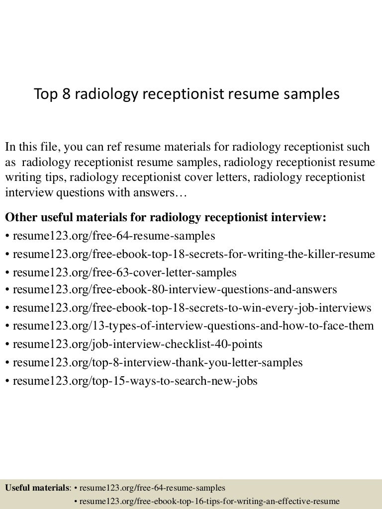 receptionist resumes