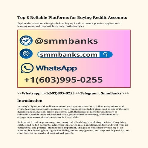 Top Platforms for Reddit Accounts and Karma Secure & Verified ...