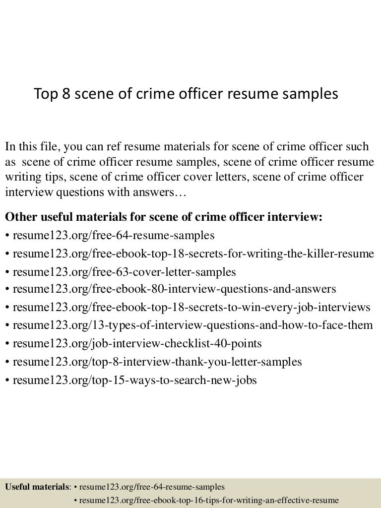 Top 8 scene of crime officer resume samples Top 8 scene of crime officer resume samples
