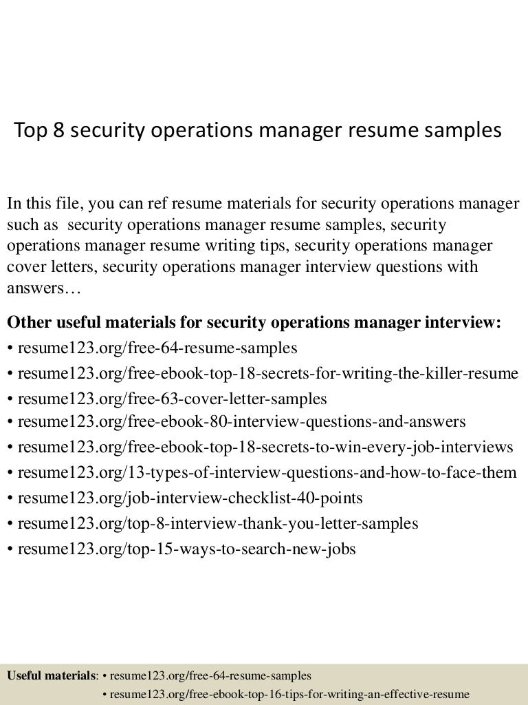 Resume Security Operations Manager Resume top8securityoperationsmanagerresumesamples 150515013534 lva1 app6892 thumbnail 4 jpgcb1431653784