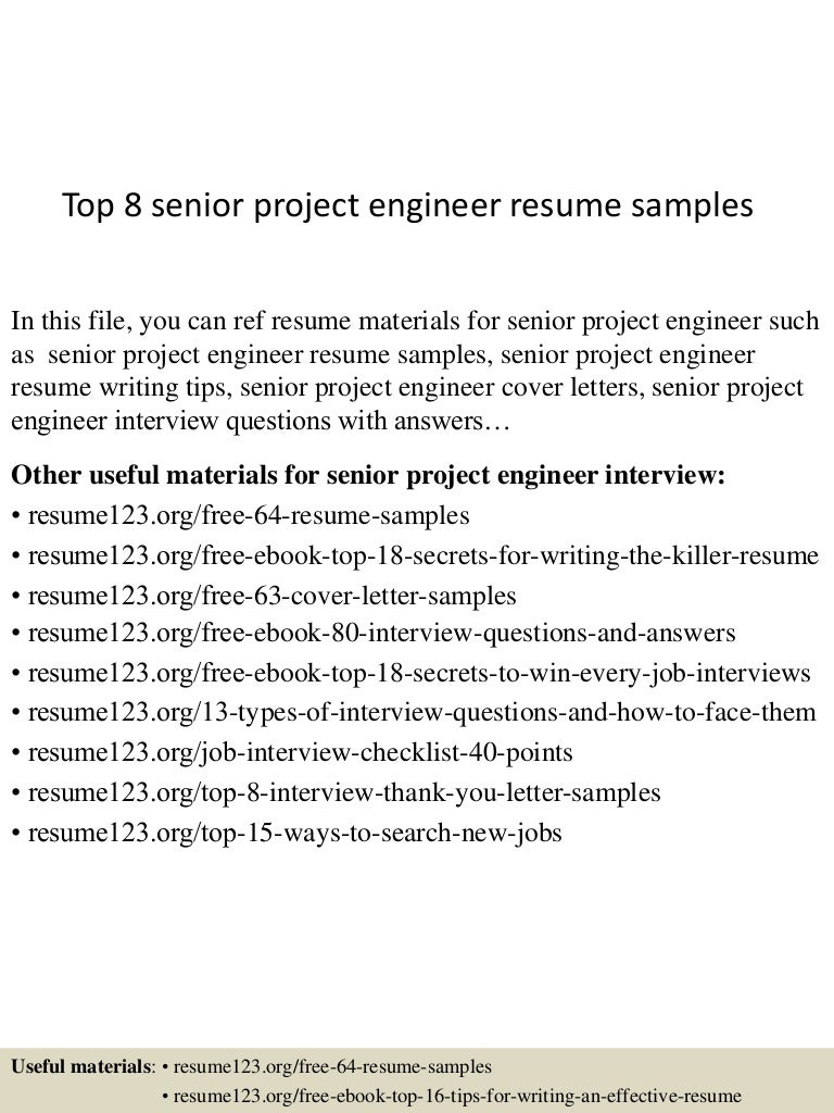 top 8 senior project engineer resume samples project engineer resume sample
