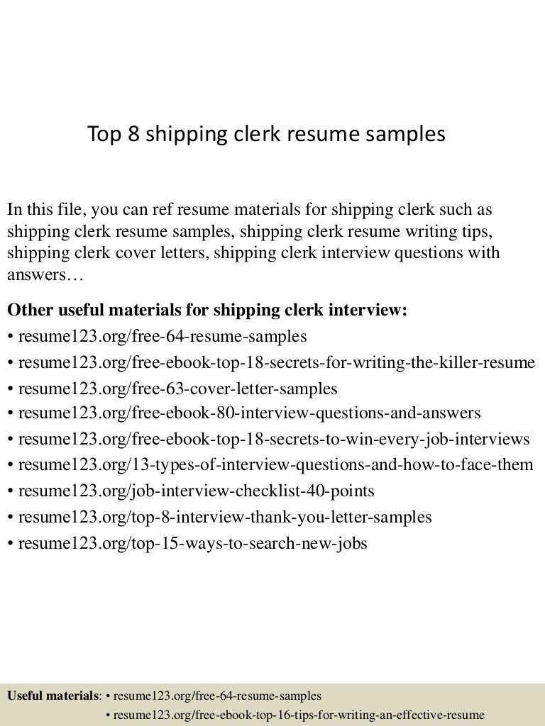 resume Shipping Clerk Resume top8shippingclerkresumesamples 150426210057 conversion gate02 thumbnail 4 jpgcb1430082116
