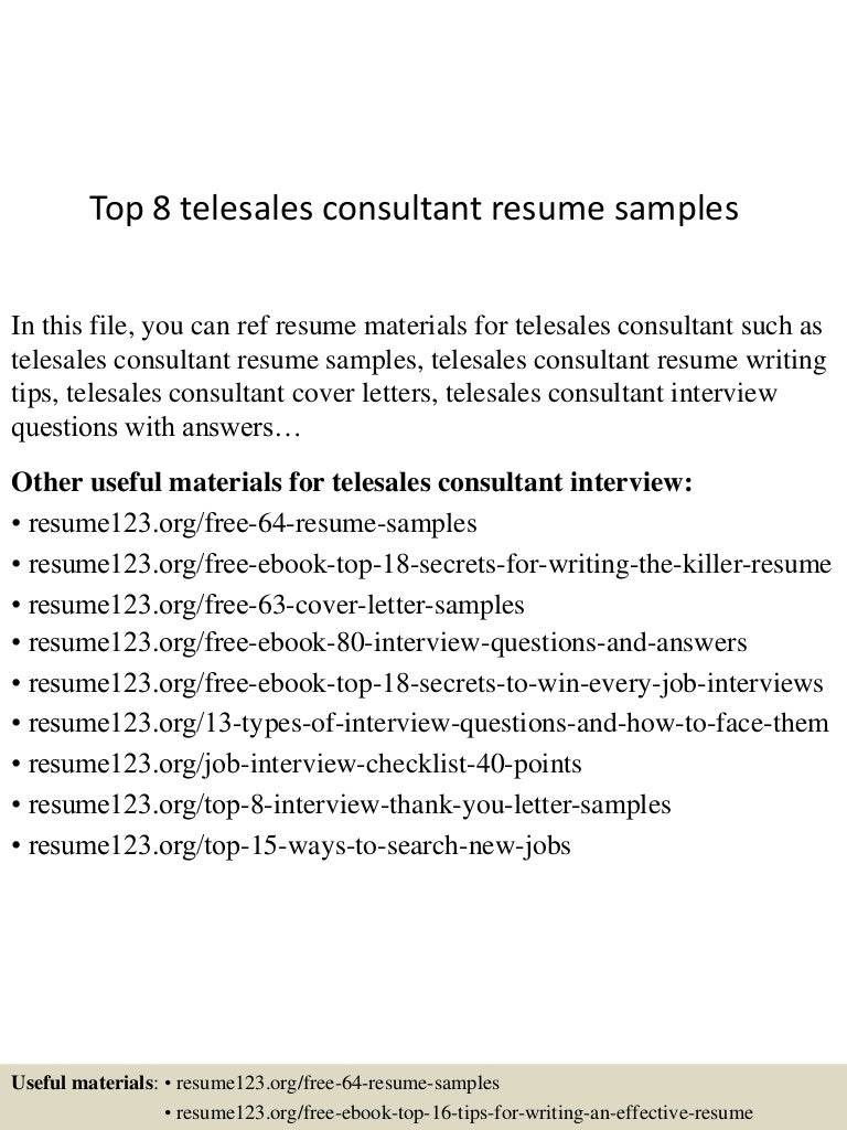 telesales resume sample