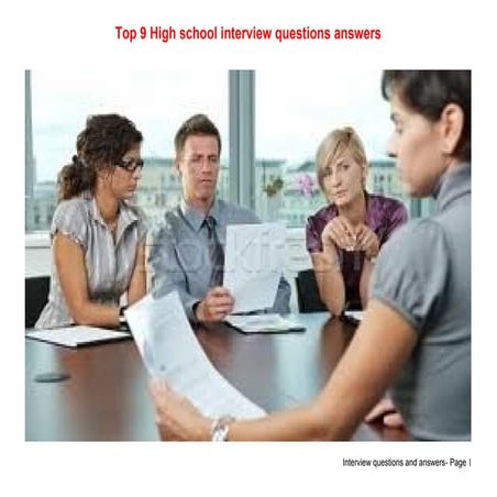 Top 9 high school interview questions answers
