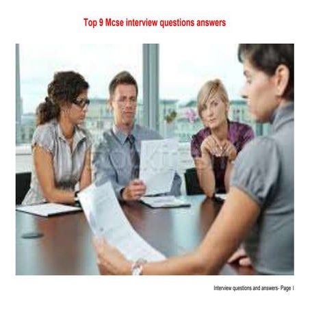 Top 9 mcse interview questions answers