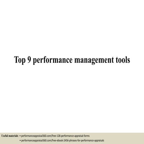 Top 9 performance management tools