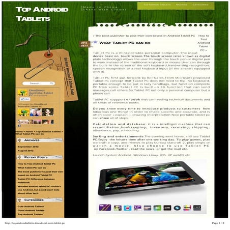 What Tablet PC can do