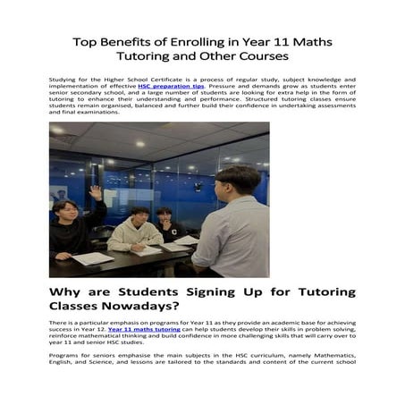 Top Benefits of Enrolling in Year 11 Maths Tutoring and Other Courses.pdf