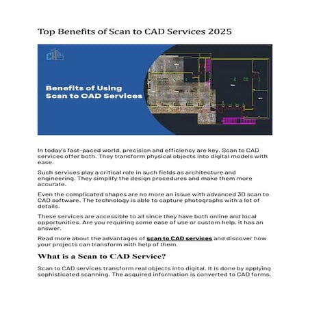 Top Benefits of Scan to CAD Services 2025