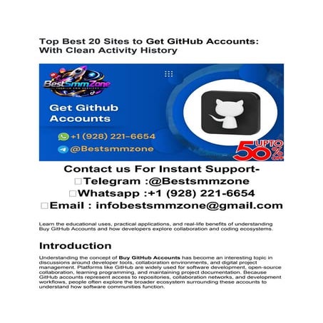 Top Best 20 Sites to Get GitHub Accounts_ With Clean Activity History.docx