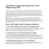 Top BTech Colleges In Gujarat For Civil Engineering 2022