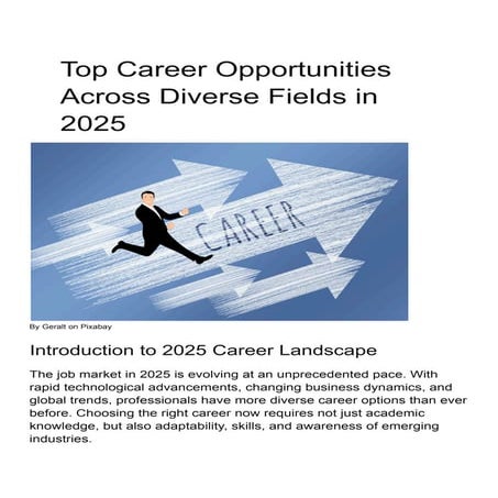 Top Career Opportunities Across Diverse Fields in 2025