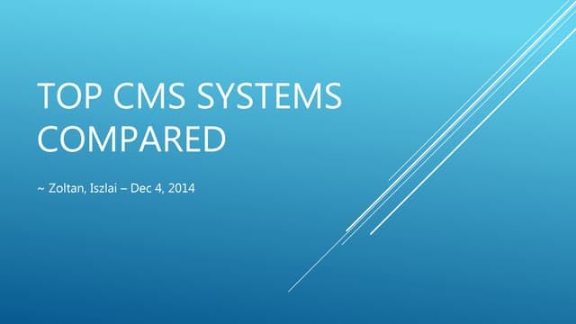 Top 3 CMS Systems Compared