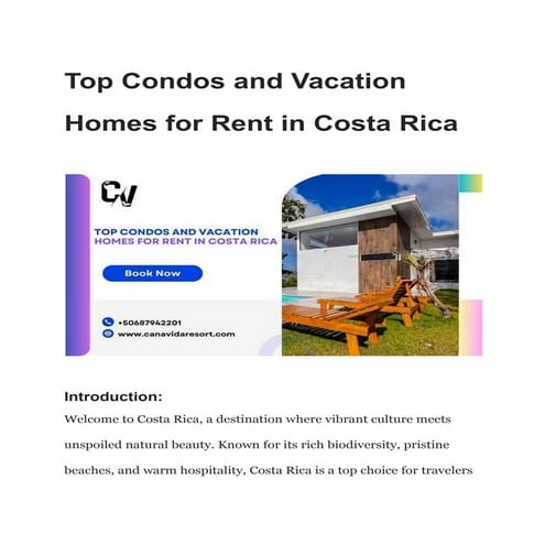 Top Condos and Vacation Homes for Rent in Costa Rica | PDF