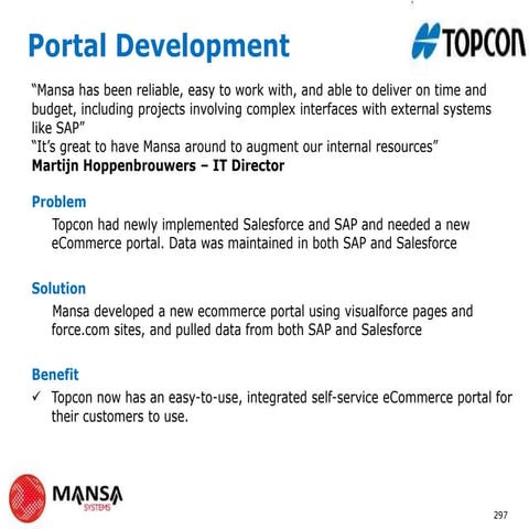 Topcon Ecommerce Portal in Salesforce Success Story