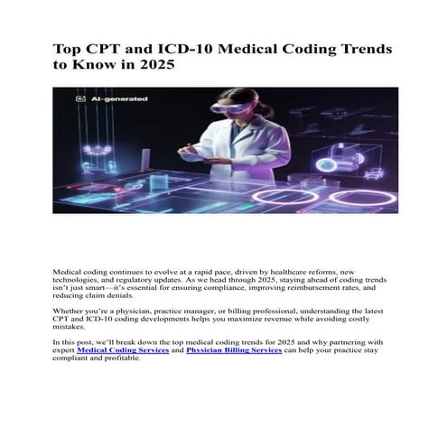 Top CPT and ICD-10 Medical Coding Trends to Know in 2025