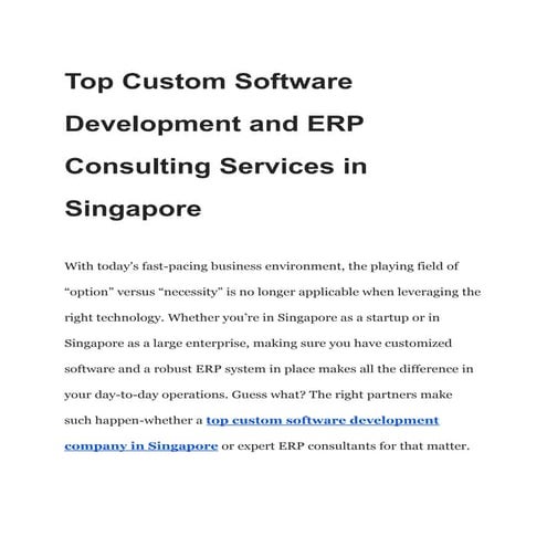 Step-by-Step Guide to ERP Software Development with PHP for Singapore ...
