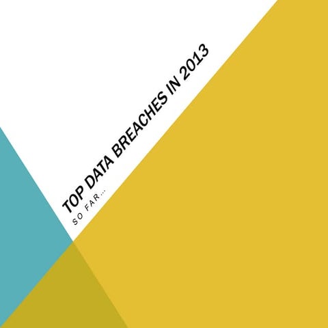 Top data breaches in 2013