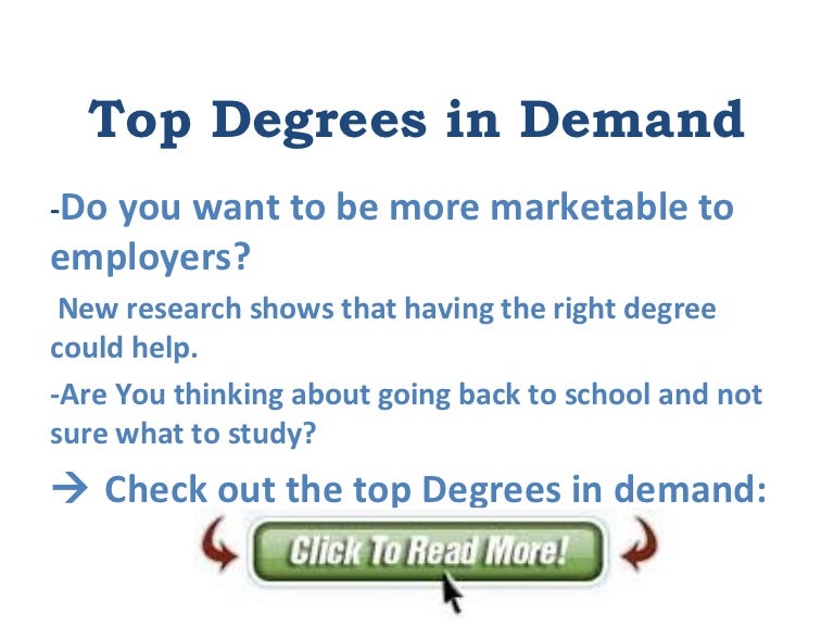 Top degrees in demand