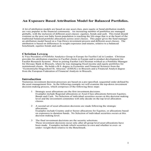 Top down attribution - Journal of Performance Measurement - par Christian Levecq