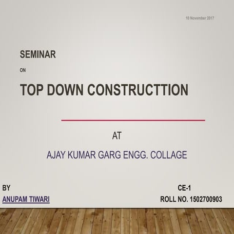 Top down construction