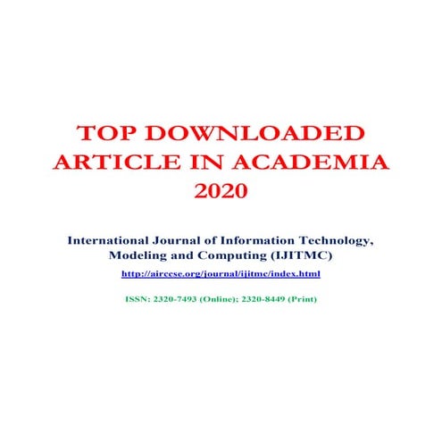 Top downloaded article in academia 2020 - International Journal of Informatio...