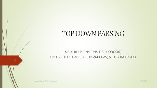 Top down parsing