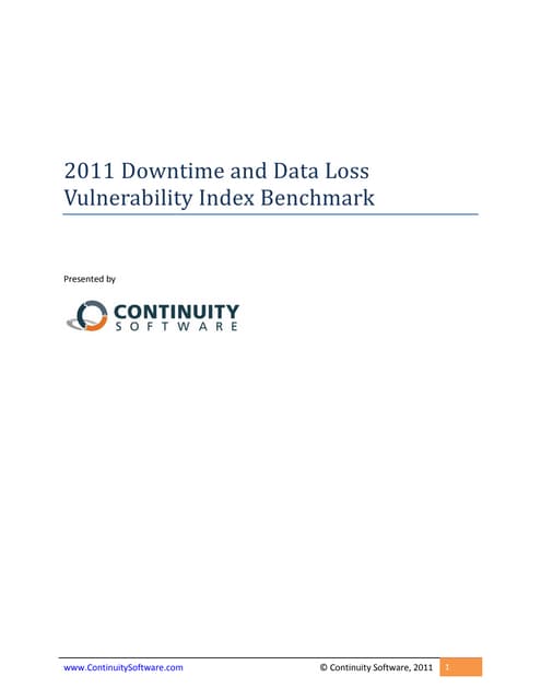 Business Continuity Vulnerability Index