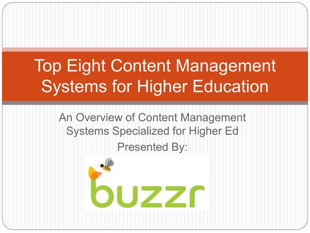Overview of Top Eight Content Management Systems for Higher Education