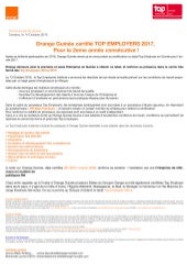 Orange Guinée certifié TOP EMPLOYERS 2017, pour la 2ème fois consécutive!