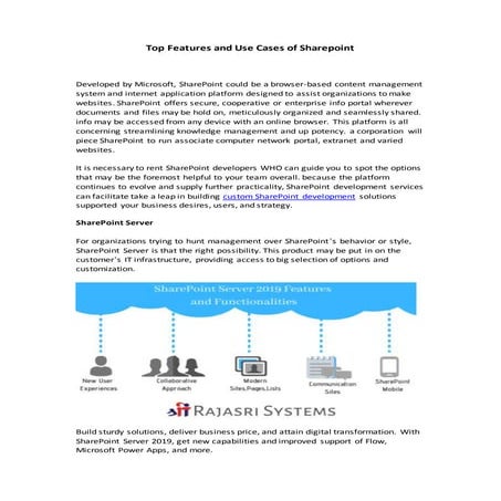 Top features and use cases of sharepoint