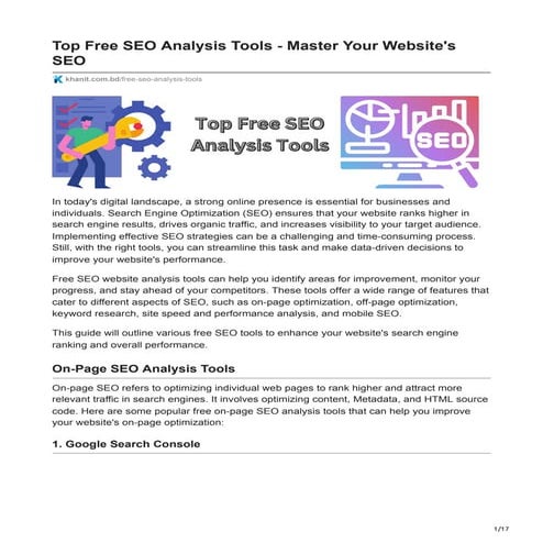 Top Free SEO Analysis Tools - Master Your Websites SEO.pdf
