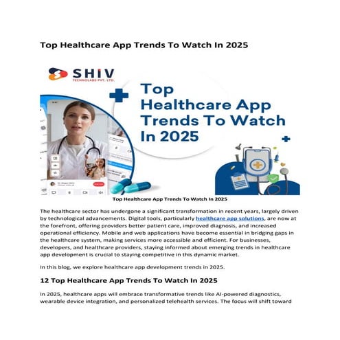 Healthcare App Development Trends in 2025