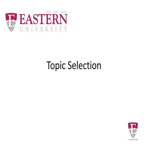 Topic Selection | PPT