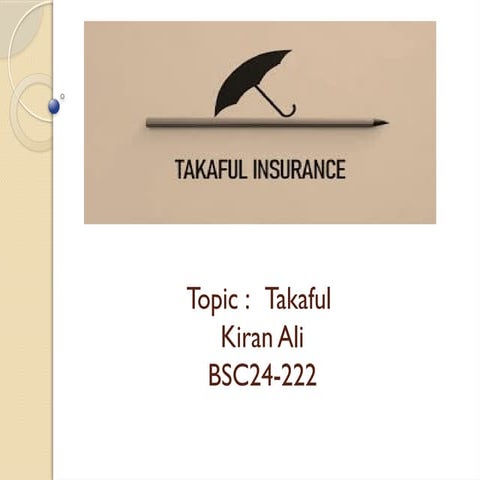 Topic.pptx takaful and insurance of Islam | PPTX