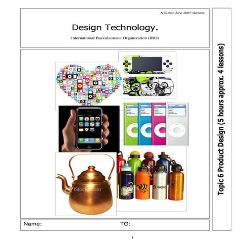 Topic 6 Product Design