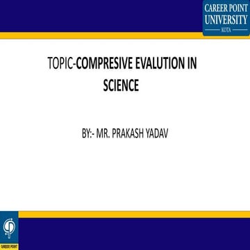 Topic compresive evalution in science