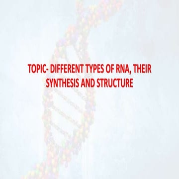TOPIC- DIFFERENT TYPES OF RNA, THEIR SYNTHESIS AND STRUCTURE.pptx