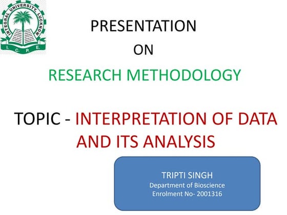 Analysis and interpretation of data | PPT